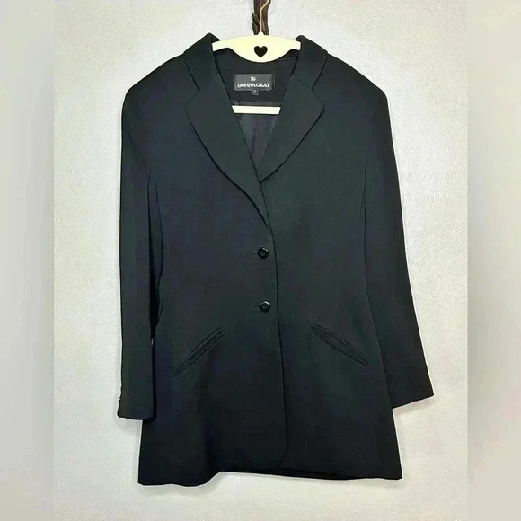 Donna Gray 3-Button Black Blazer Size 2 - Picture 2 of 10
